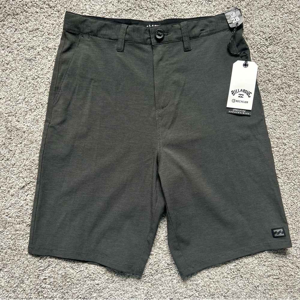 Billabong Recycled Crossfire Submersibles 9" Hybrid Shorts Mens Size 28 Gray